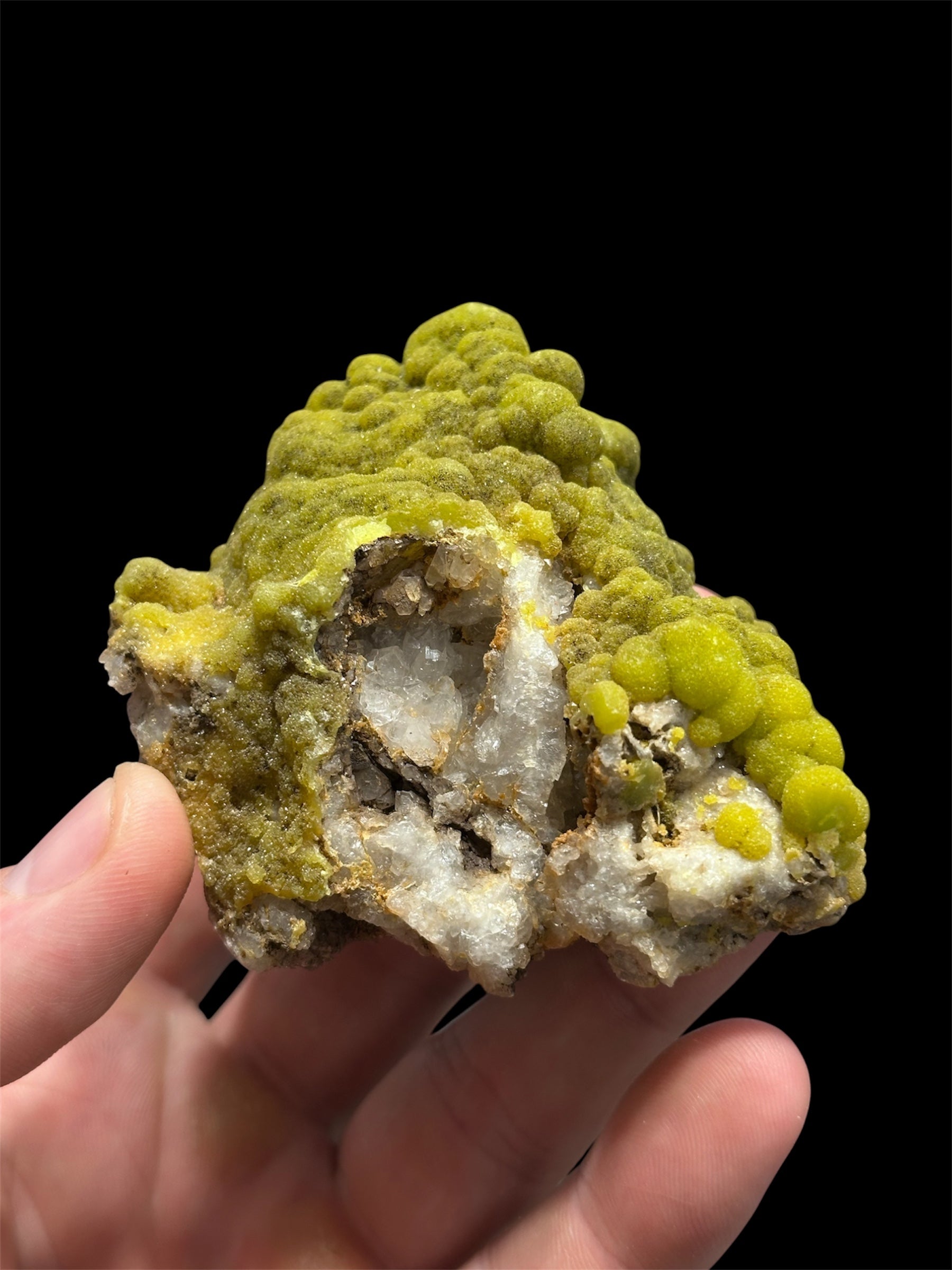 Pyromorphite, Mine de La Vidale, Asprières, Aveyron, France.