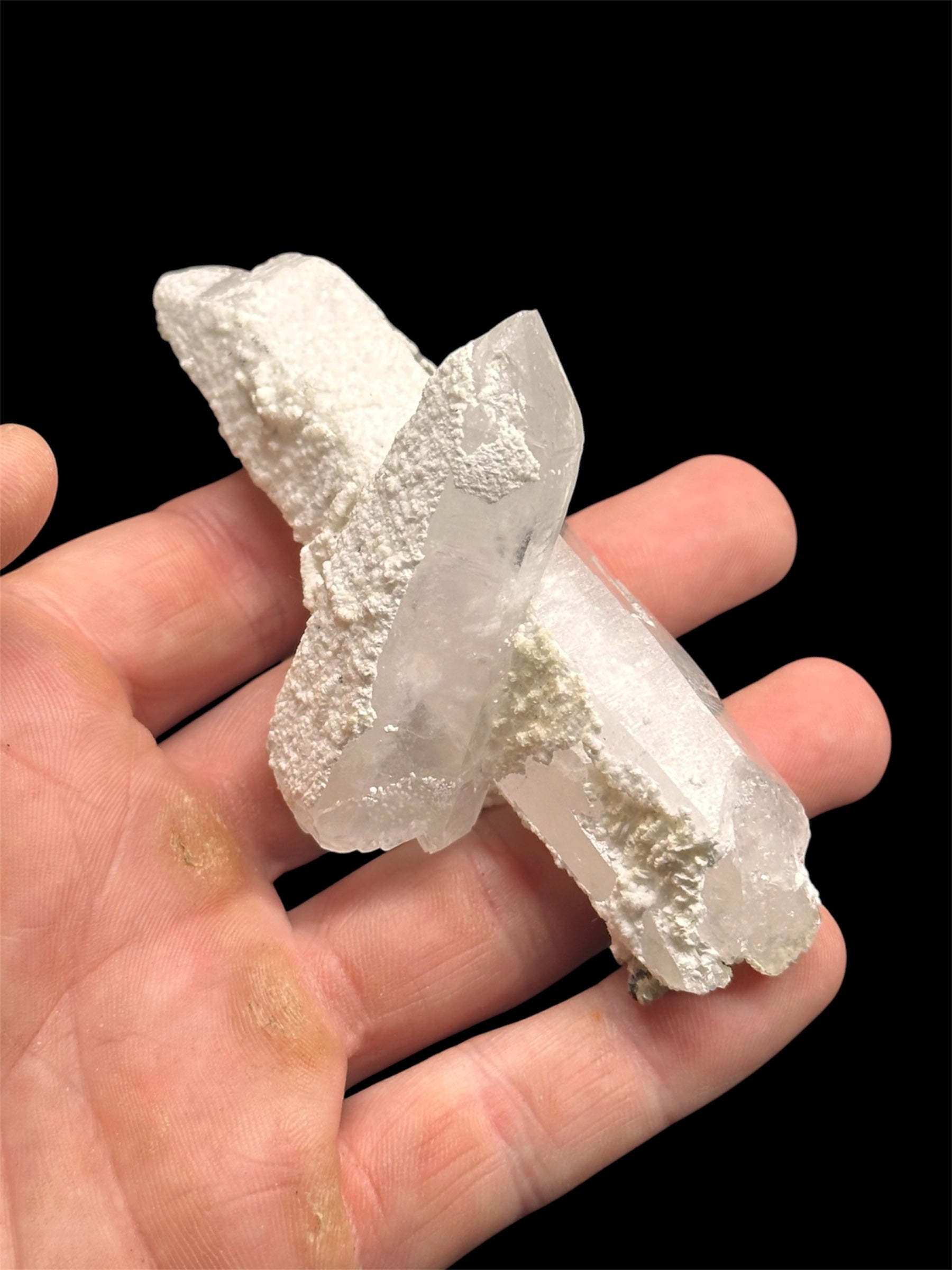 Calcite sur Quartz, Cavnic, Roumanie.